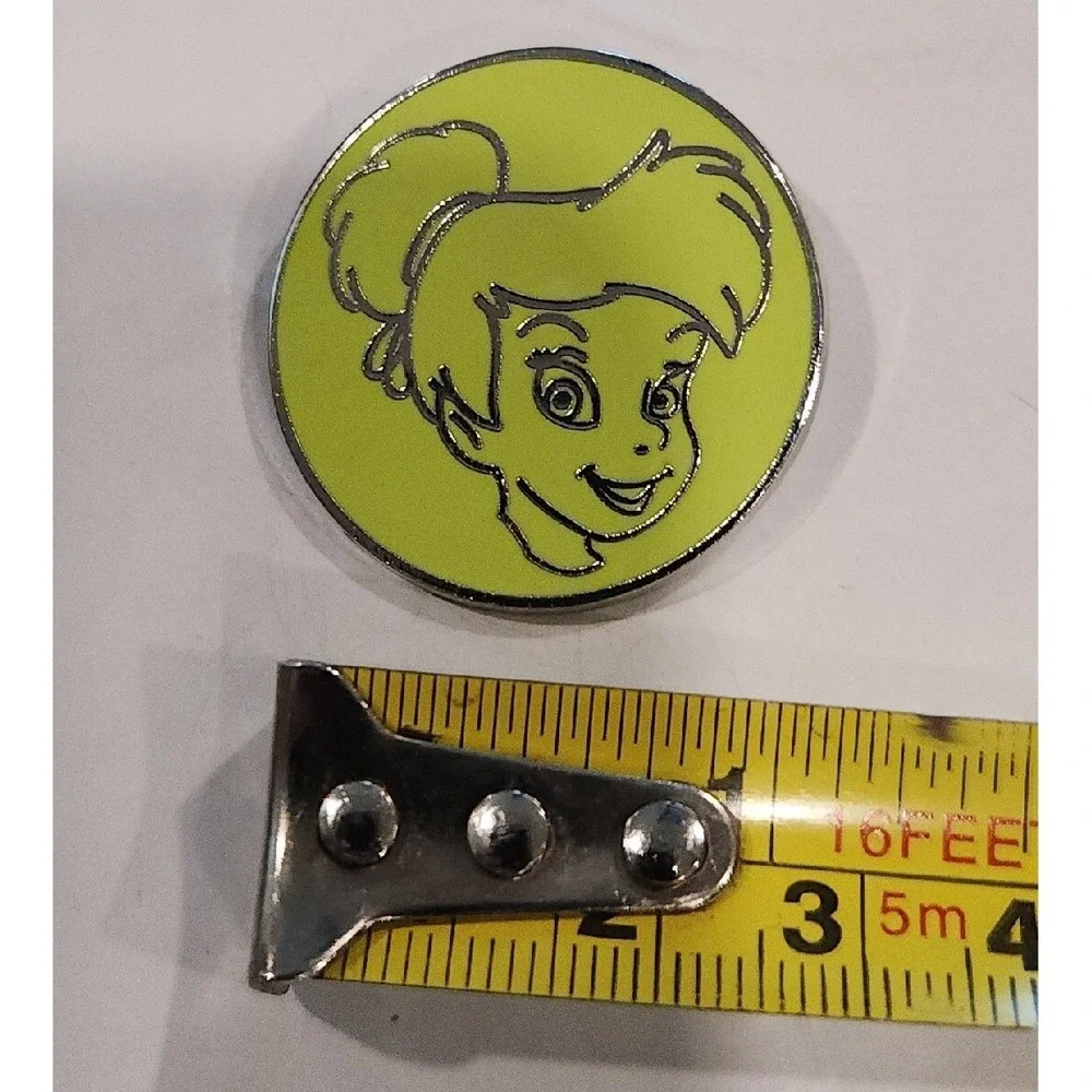 Disney Pin TINKER BELL Peter Pan Fairy‎ Tink Green Round Clochette  00009